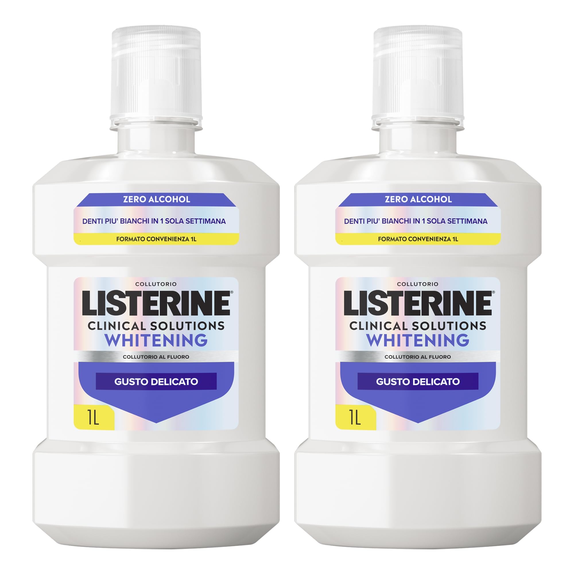 LISTERINE Collutorio Clinical Solutions Whitening, Azione sbiancante, 2x1L