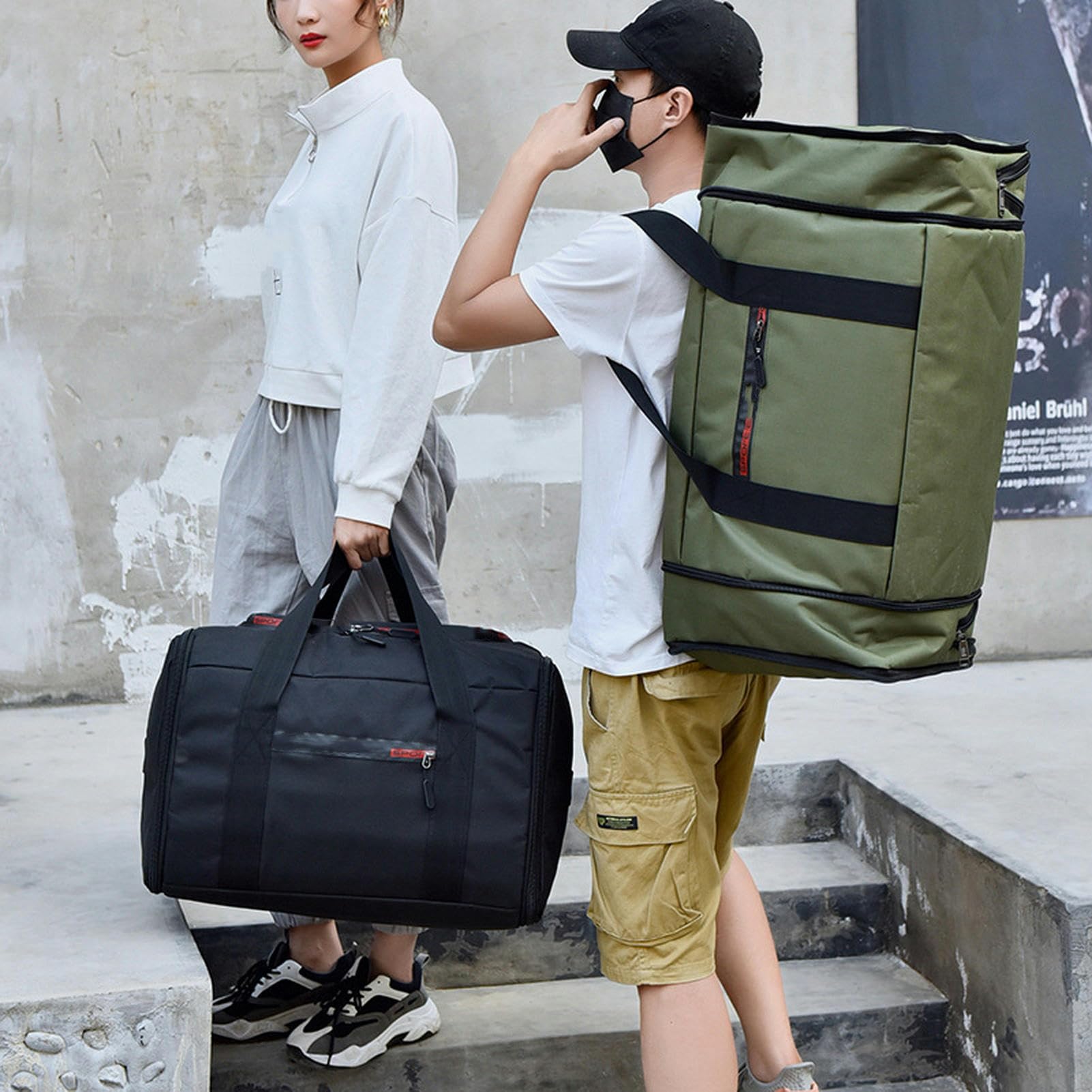Borsa da Viaggio Borsa Portabagagli, Borsa da Viaggio, Sacchetto Pieghevole Impermeabile del Bagaglio, Sacchetto di Stoccaggio