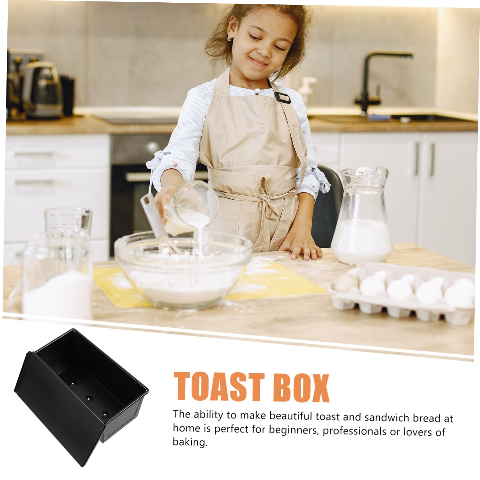 Brotbackform Mit Deckel Aus Karbonstahl Antihaftbeschichtet Schiebetablett Für Gleichmäßiges Backen Luftzirkulation Küchen Backform Für Sandwich Und Toastbrot