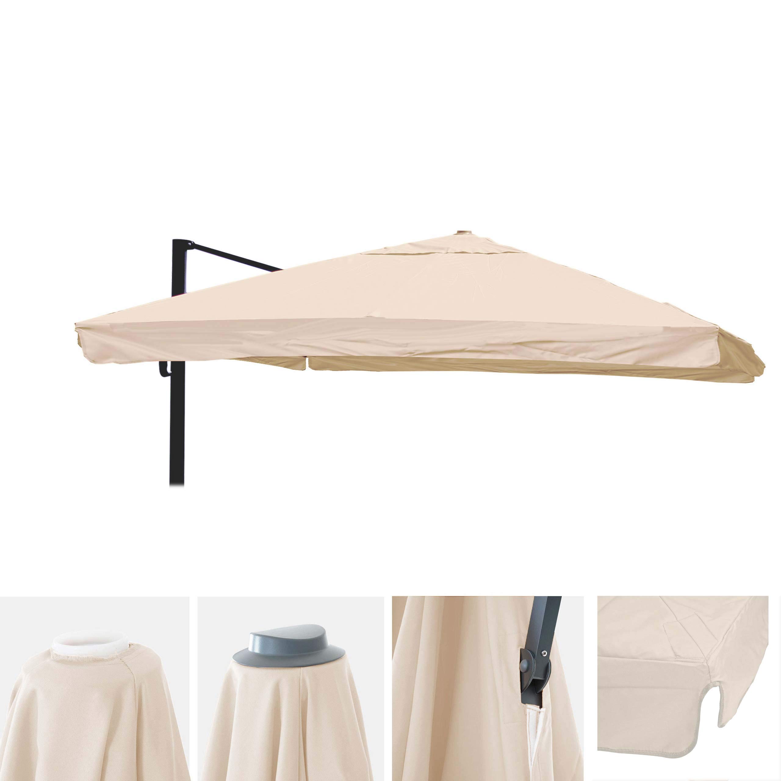 Housse De Parasol D'extérieur En Tissu Oxford 600D Imperméable Avec Protection Résistante Aux Intempéries Pour Parasol De Jardin (gris, 153 X 30 Cm