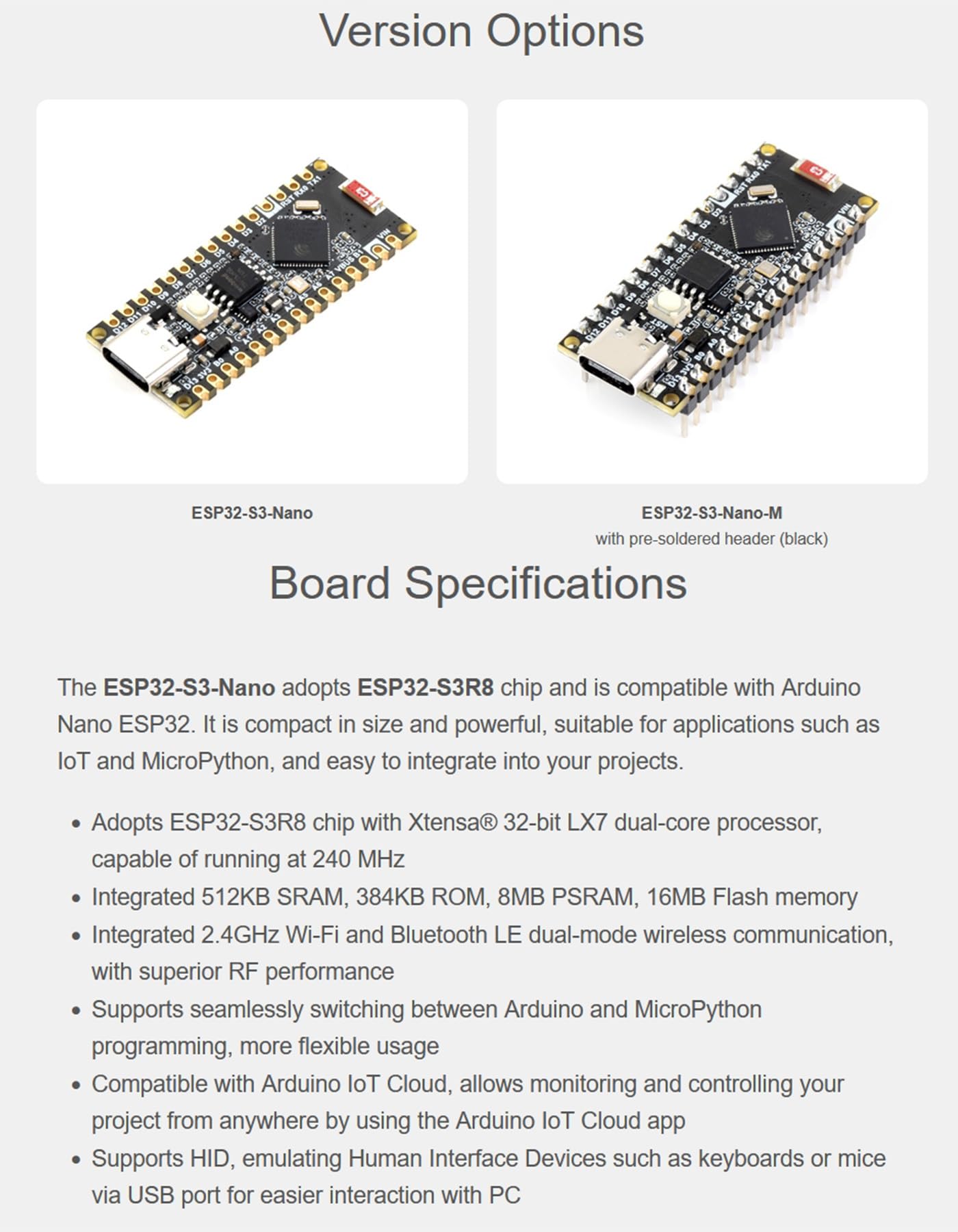 Buy ESP32-S3-Nano Microcontroller Development Board, Based on ESP32 ...