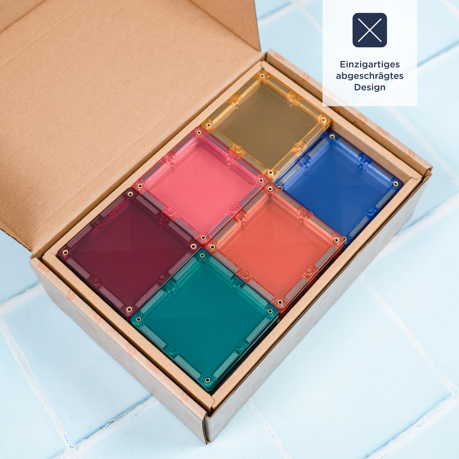 CONNETIX Magnetbausteine Pastell Quadrat Packen, 40 Stück