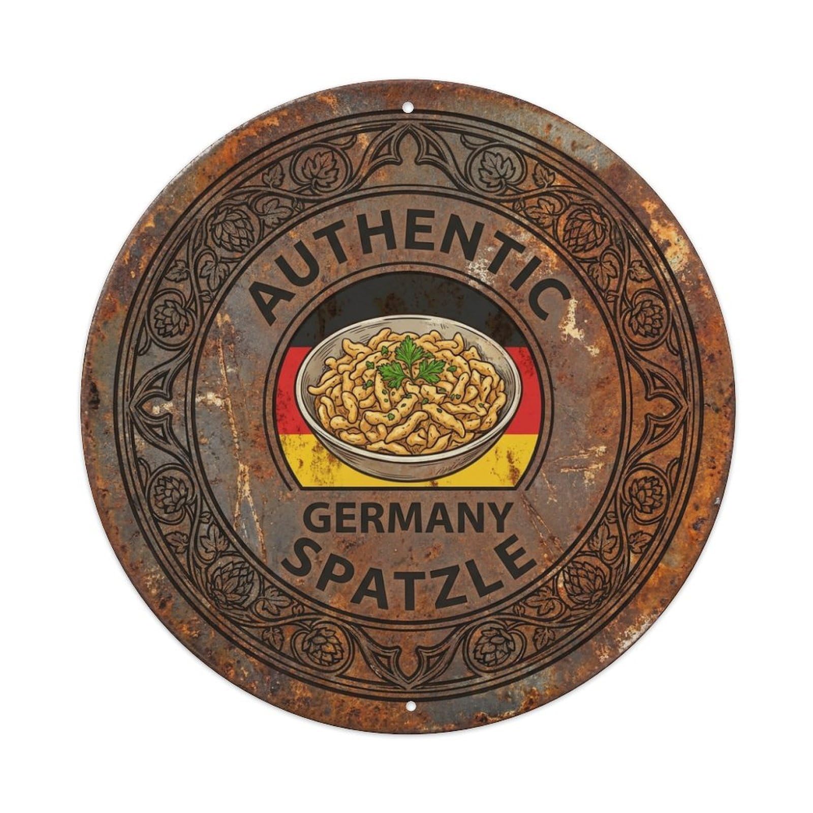Olhnbad Style Germany Travel Spatzle Noodle Dish Cuisine Metal Tin Sign