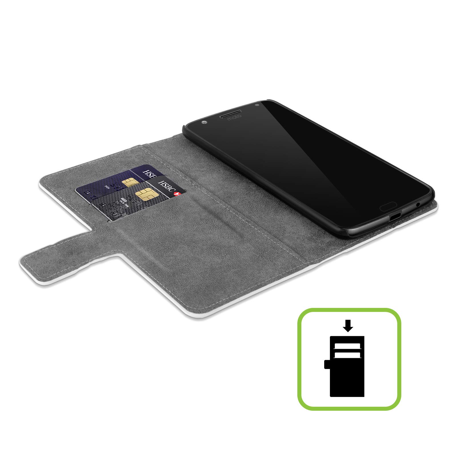 Head Case Designs Officially Licensed Micklyn Le Feuvre Red and Blue Floral Patterns Leather Book Wallet Case Cover Compatible with Motorola Edge 30 Neo 5G