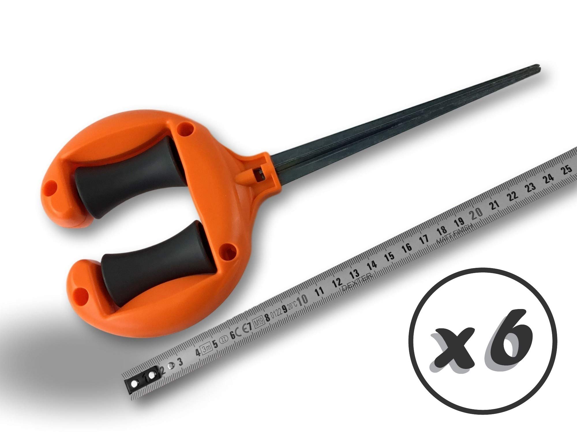 Prowadnica węża ogrodowego z PCW | Zestaw 6 | 2 boczne rolki | metalowa końcówka 15 cm | Długość całkowita 26 cm | Solidny i wytrzymały | Stop do węży ogrodowych, które zaciskają lub zakleszczają | JGUIDx6