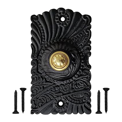 Akatva Door Bell Button Bell Push Button Doorbell Chime Wired - Doorbell Button Wired Door Bell Ringer Button Doorbell Button Replacement Wired Doorbell Button - Antique Black Finish