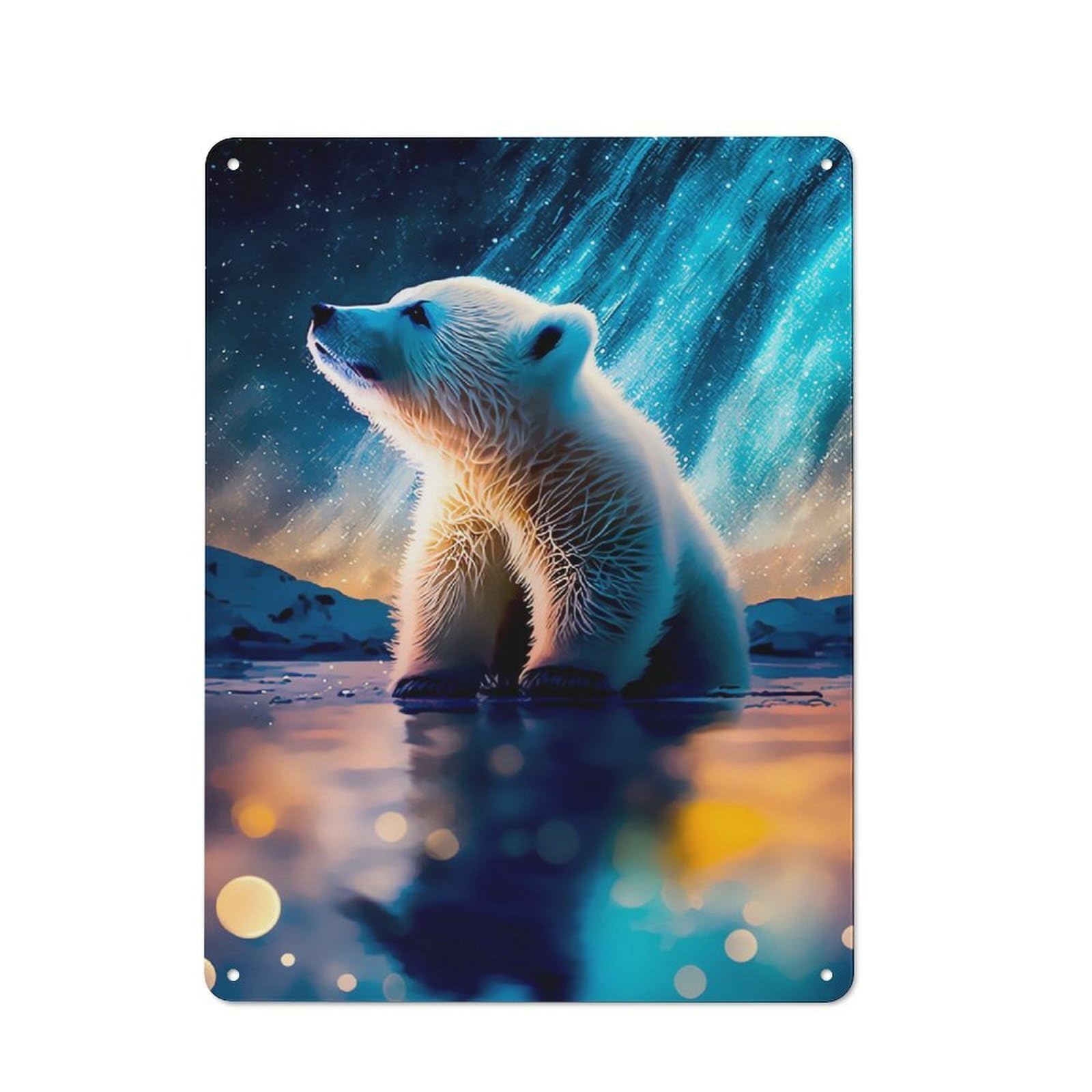 Junmoney Polar Bear Retro Metal Sign 40X30cm For Garage Wall, For Home Interiors And Metal Sign Collectors