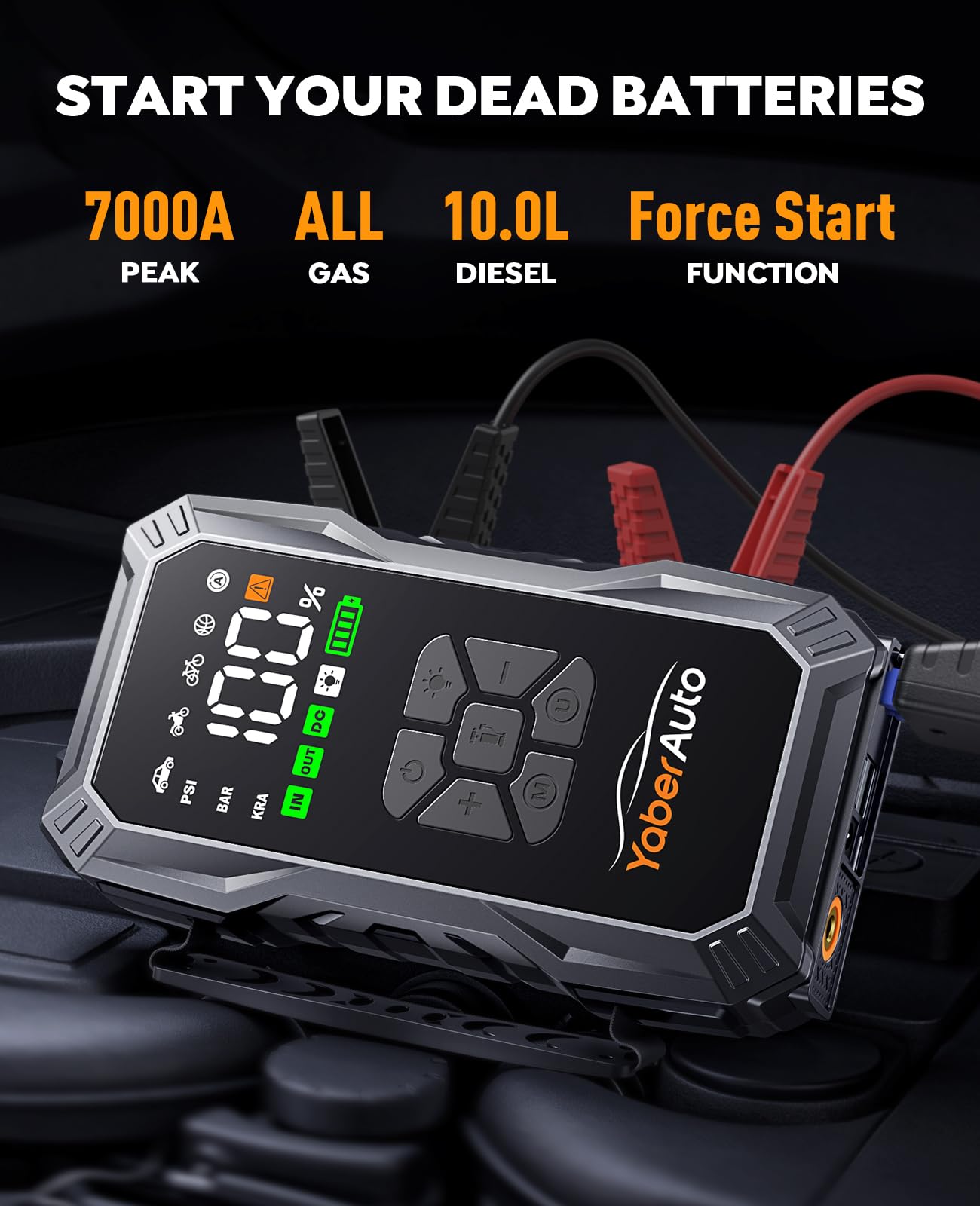 Amazon.com: YaberAuto 11-in-1 7000A 150PSI Jump Starter with Air