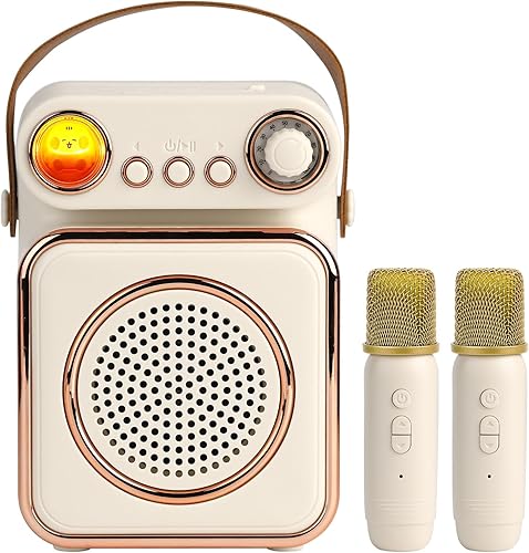 Miniatura 1 de Máquina de karaoke, máquina de karaoke portátil con 2 micrófonos inalámbricos, altavoz Bluetooth, micrófono de karaoke para niños y adultos,