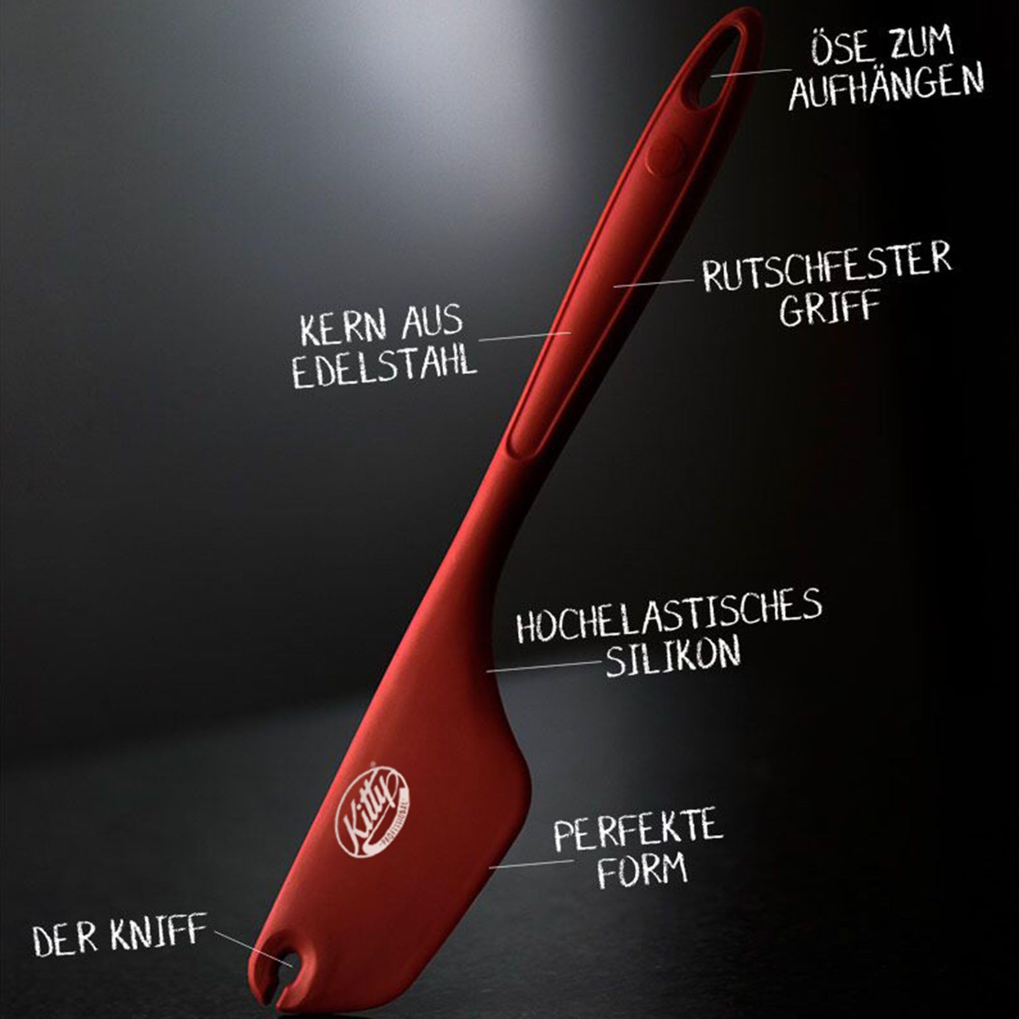 Kitty Professional 2-in-1 Heat-Resistant Dough Scraper Spatula with Stainless Steel core & BPA Free Silicone - Image 2