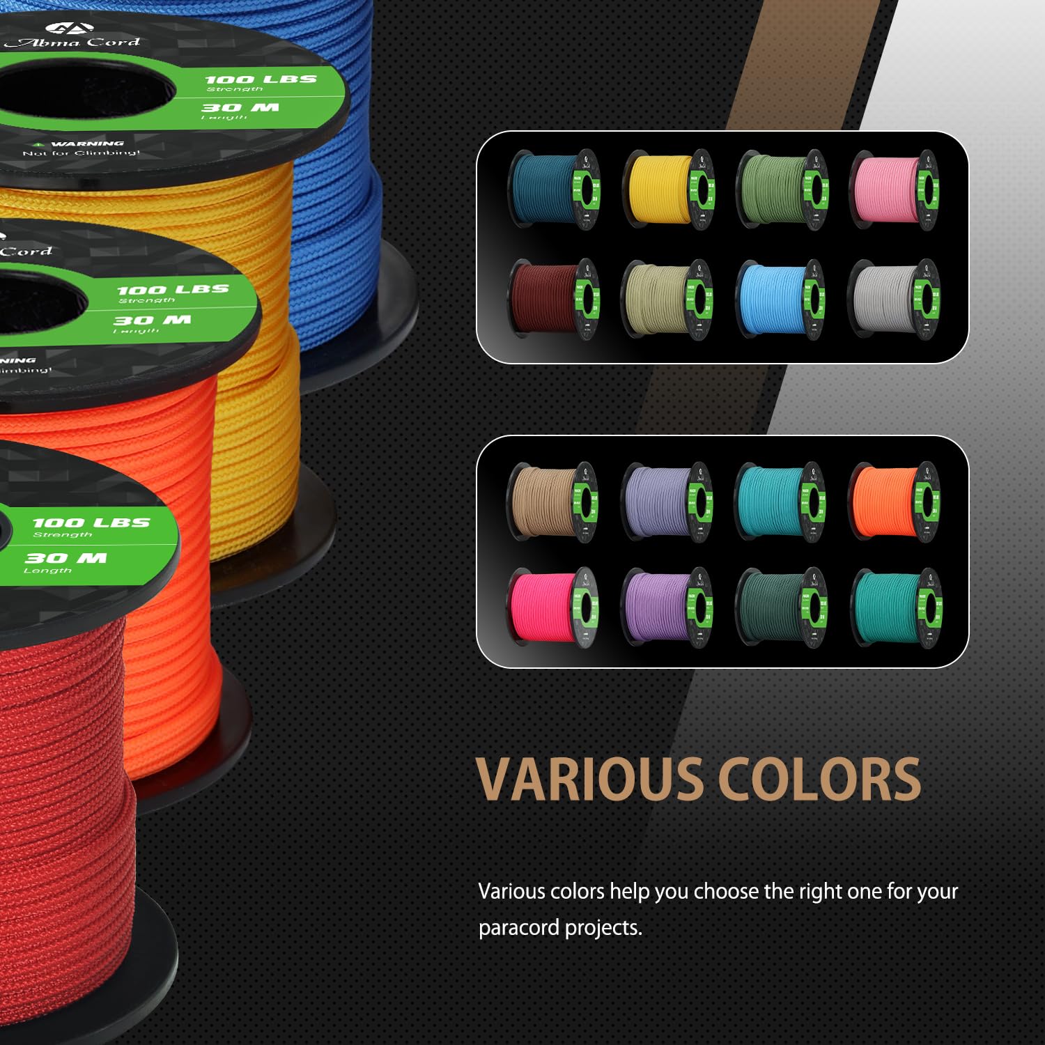 Abma Cord Paracord 2mm 30m 100% Nylon Corda 1 Filo Italia