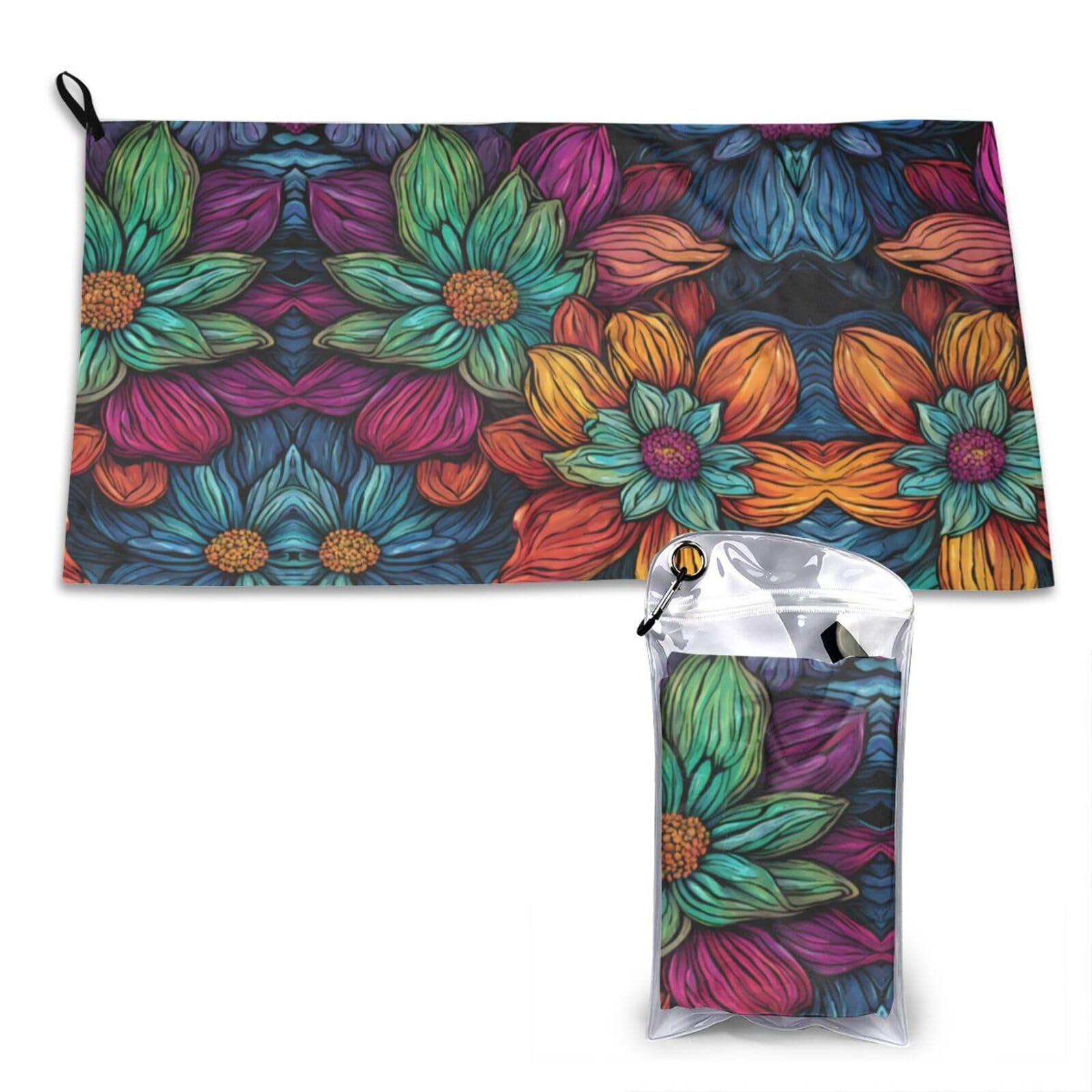 WXWJSHMGC Rainbow Butterfly Print Cooling Towel, Gym Towel,Cooling Towels For Neck, Soft Breathable Travel Cool Towel,Sports Towels For Gym,Camping