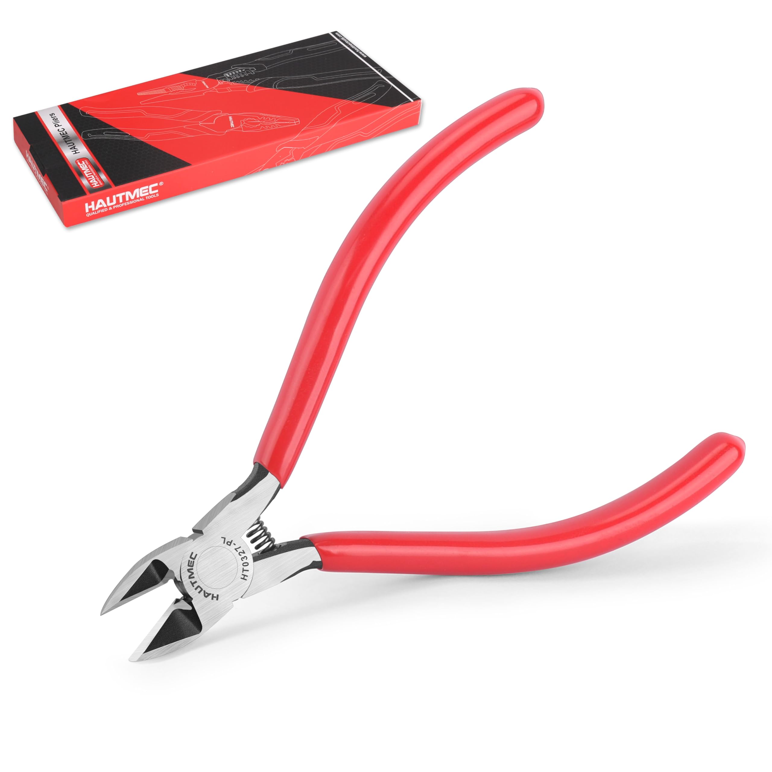 5" Precise Small Flush Cutters of Engineer Wire Cutters Pliers Side Cutters with Location Pin for Fine Shearing, Perfect for Circuit Board Cutting, Electronic Components, HT0327