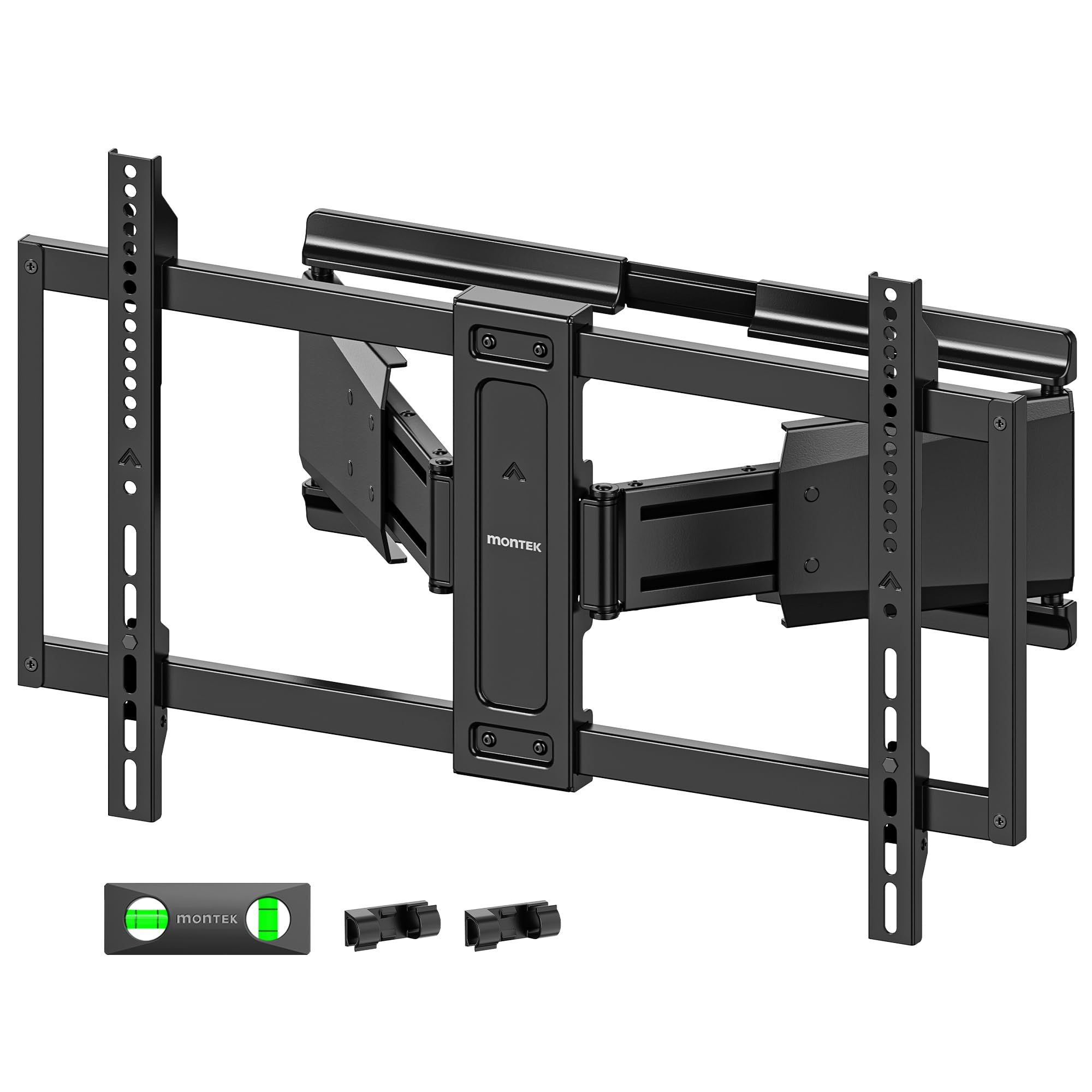 monTEK Hochbelastbare Ultra Slim TV Wandhalterung für 37-90 Zoll Fernseher bis zu 85kg, Schwenk & Neige & Ausziehbare TV Halterung mit Gelenkigen Doppelarmen, MAX VESA 600x400 mm