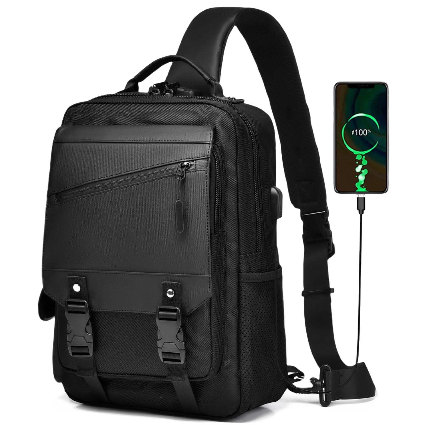 Leaper Crossbody Messenger Bag for Men 13L Multi-pocket Satchel Sling Shoulder Bags for Travel Daily Work - Women