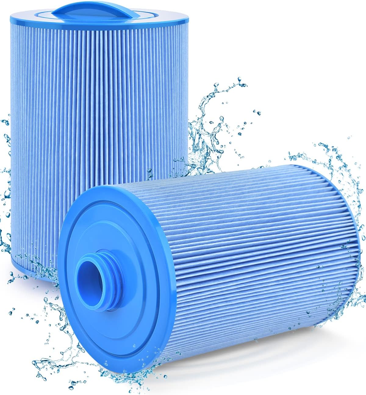 PACETAPSpa Filter Replacement for Pleatco PWW50P3, Unicel 6CH-940, Filbur FC-0359, Waterways 817-0050, 2 Pack 1 1/2" Coarse Thread Spa Hot Tub Filter for Waterway Vita Aber, Viking (Premium Blue)