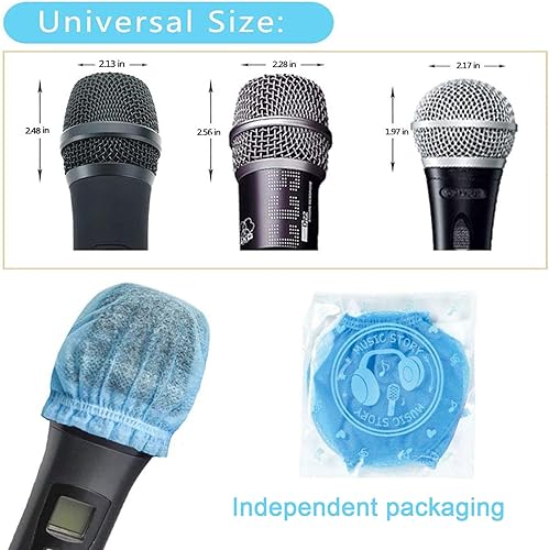 Miniatura 3 de 400 unidades (200 unidades) TENGYES Fundas de higiene para micrófono, desechables, no tejidas, de mano, para micrófono, cubierta protectora para