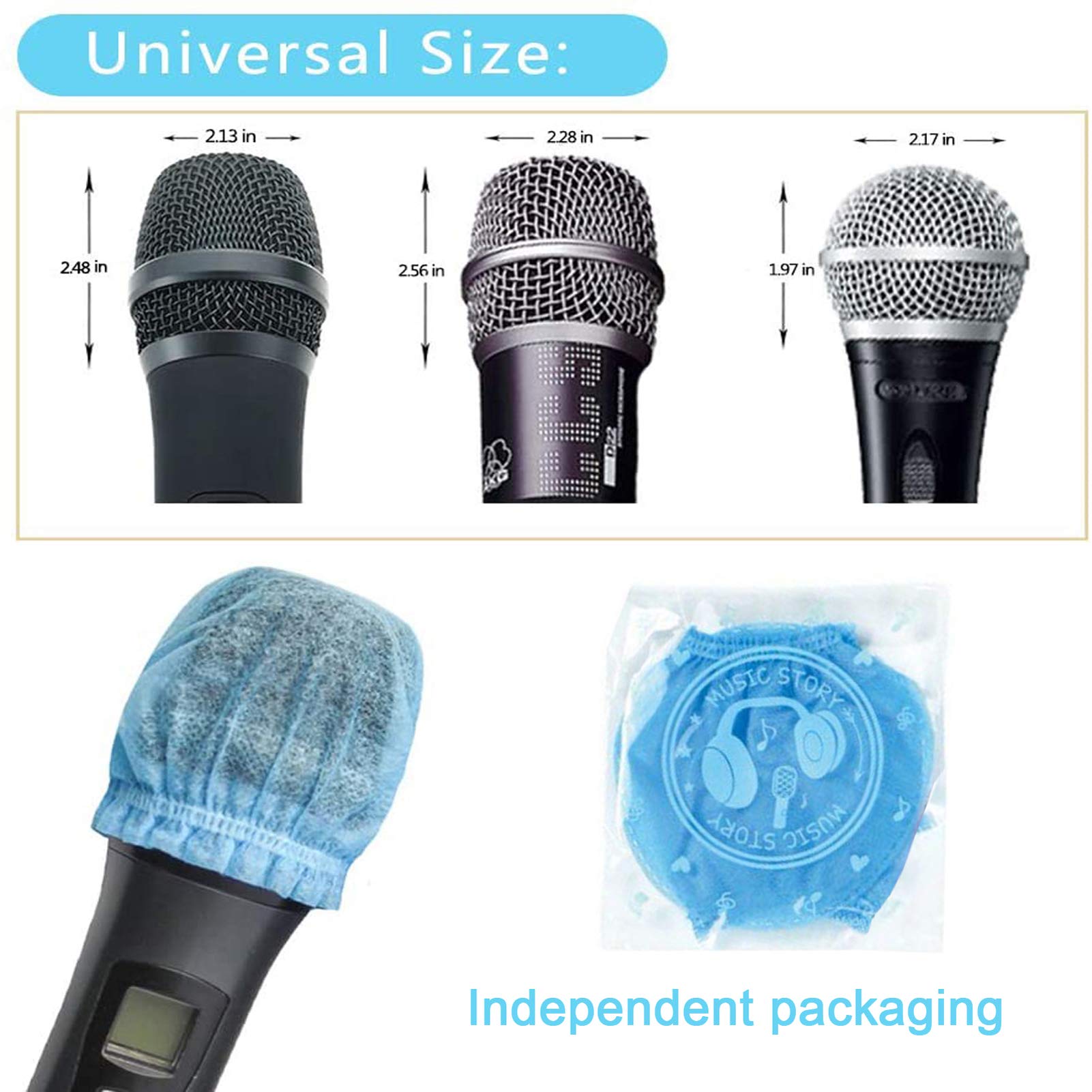 300 fundas higiénicas desechables no tejidas para micrófono, cubierta protectora para parabrisas para karaoke, sala de grabación, karaoke, sala de grabación, actuaciones en escenario, 300 unidades