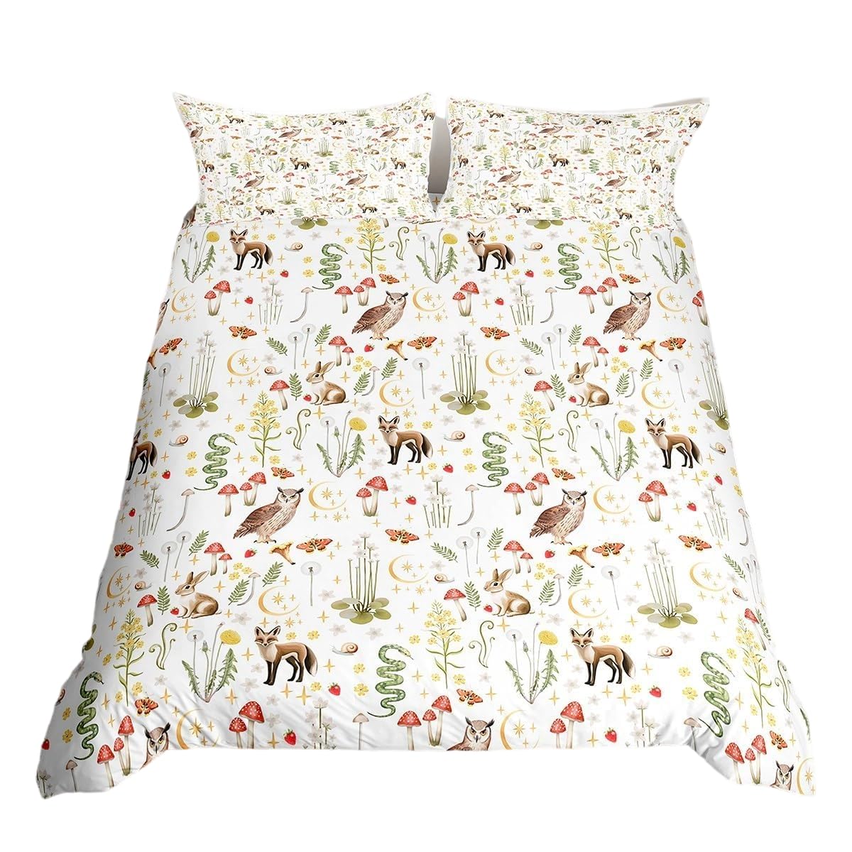 Homewish Rustic Floral King Duvet Cover Set Microfiber Reversible