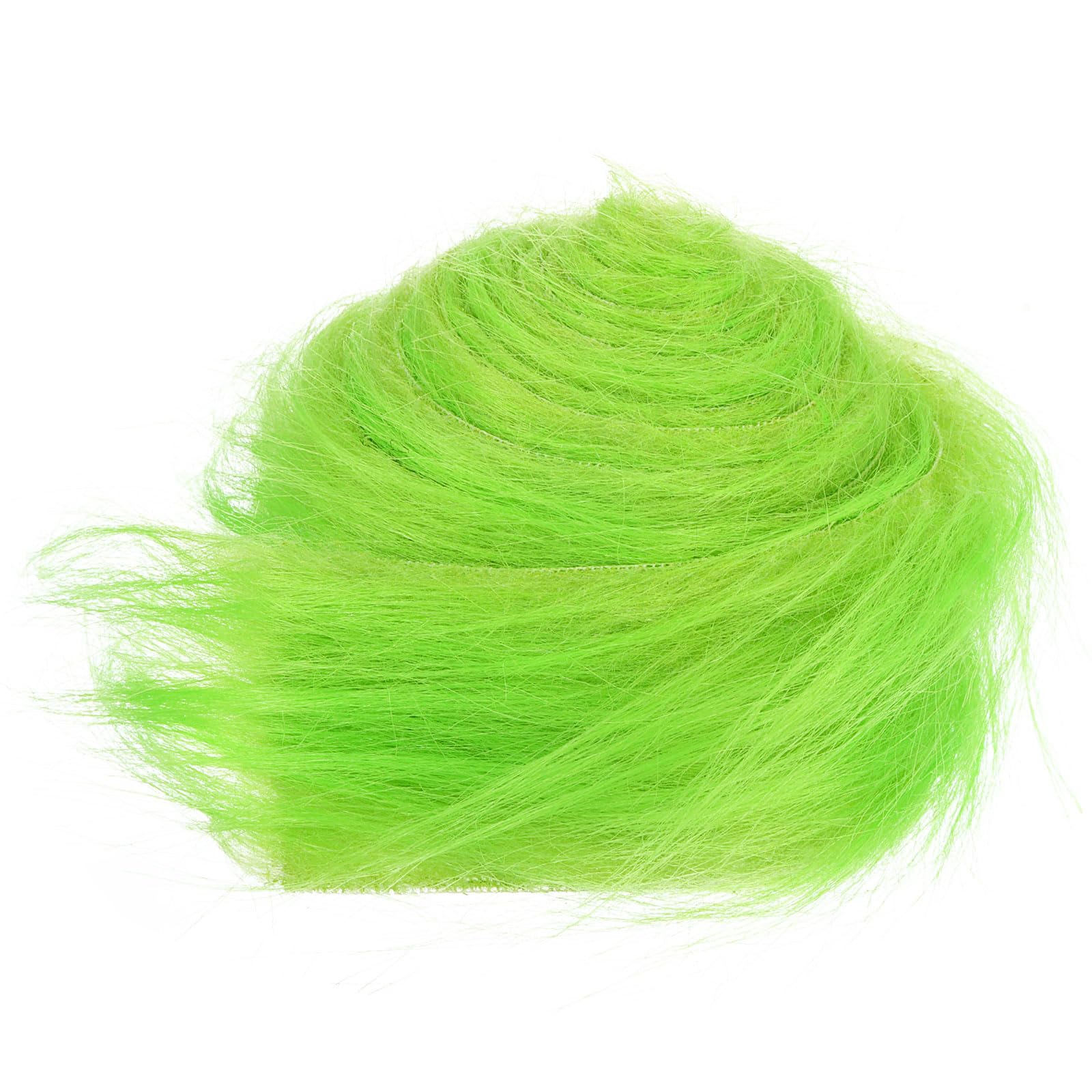 PATIKIL 4.9ft x 2 in Faux Fur Fabric Roll, Plush Precut Strips for DIY Craft Christmas Decoration Cosplay Costume, Green