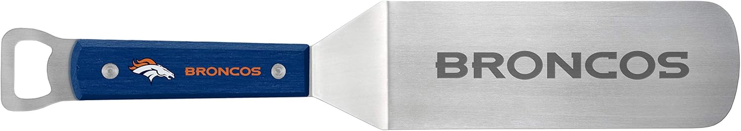 NFL BBQ Spatula with Convenient Bottle Opener - Hamburger Turner - Pancake Flipper - Griddle Scraper - Ideal Gift for the Loyal Sports Fan