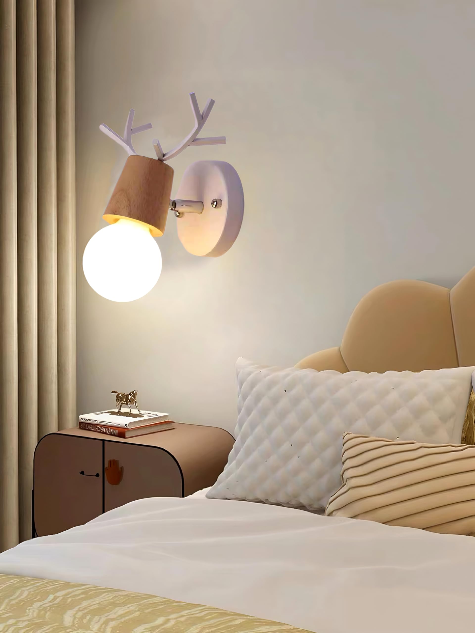 E27 Applique Murale Luminaire Lampe Murale Enfant Deco Noel Créatif Antlers Cerf Forme Luminaires lampe Pour Chambre, Salon,Couloir, Escaliers.