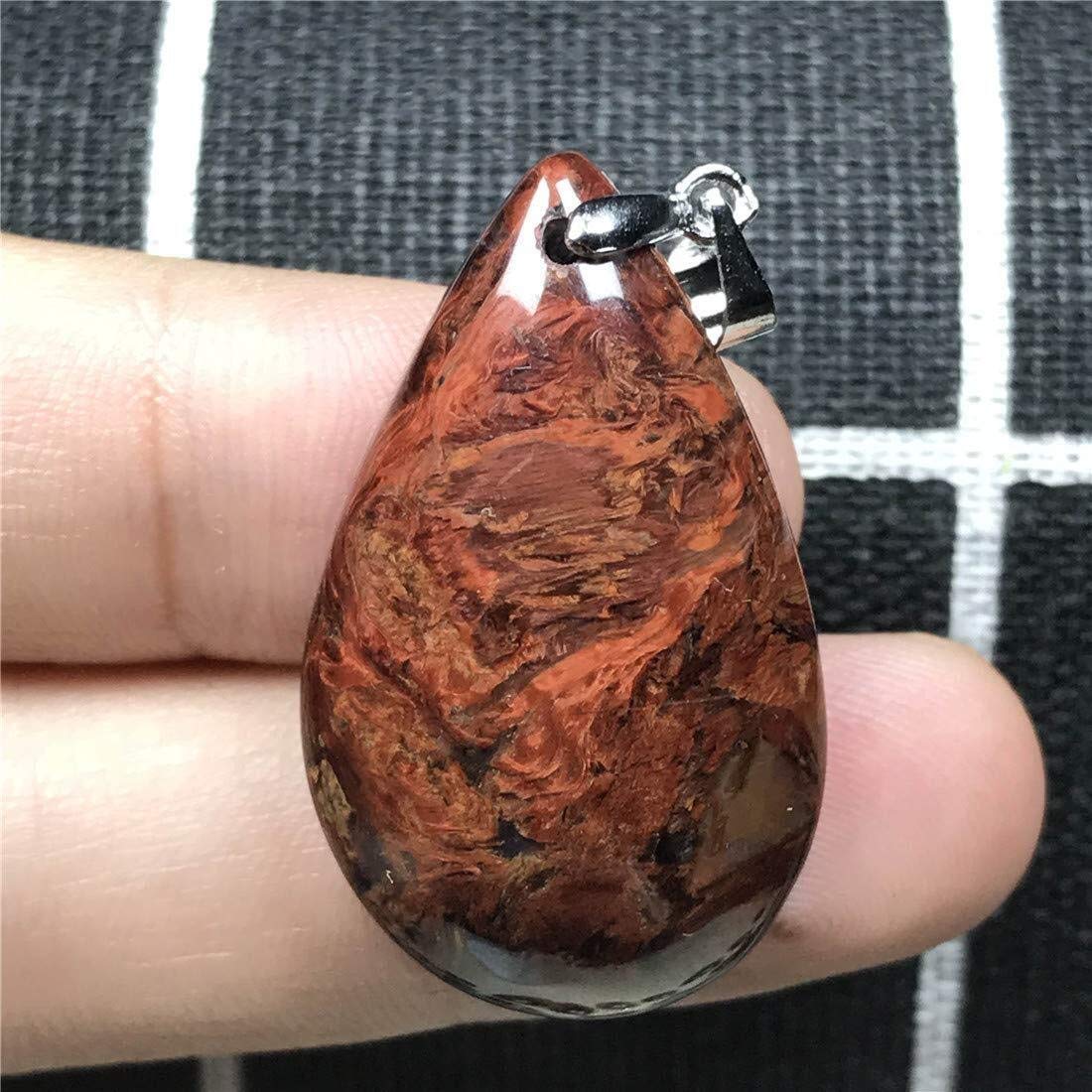 Xuyang Ms. Men Natural Nano Pearl Pendant Jewelry Red Crystal Drops Namibia Fireworks Effect Stone AAAA (Color : -)