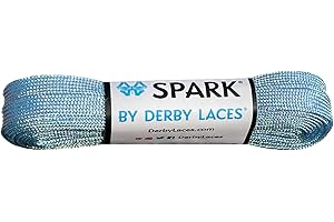 Sky Blue Spark Derby Laces for Roller Skates
