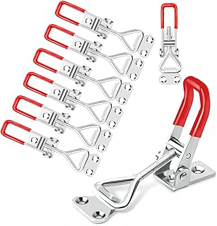 NTTR 8 Pack Toggle Latch Clamp 4001 Adjustable Toggle Latch Clamp Hold Capacity 220 Lbs/100kg Metal Draw Latch for Door, Toolbox Case Quick Release Pull Latch Toggle Clamp