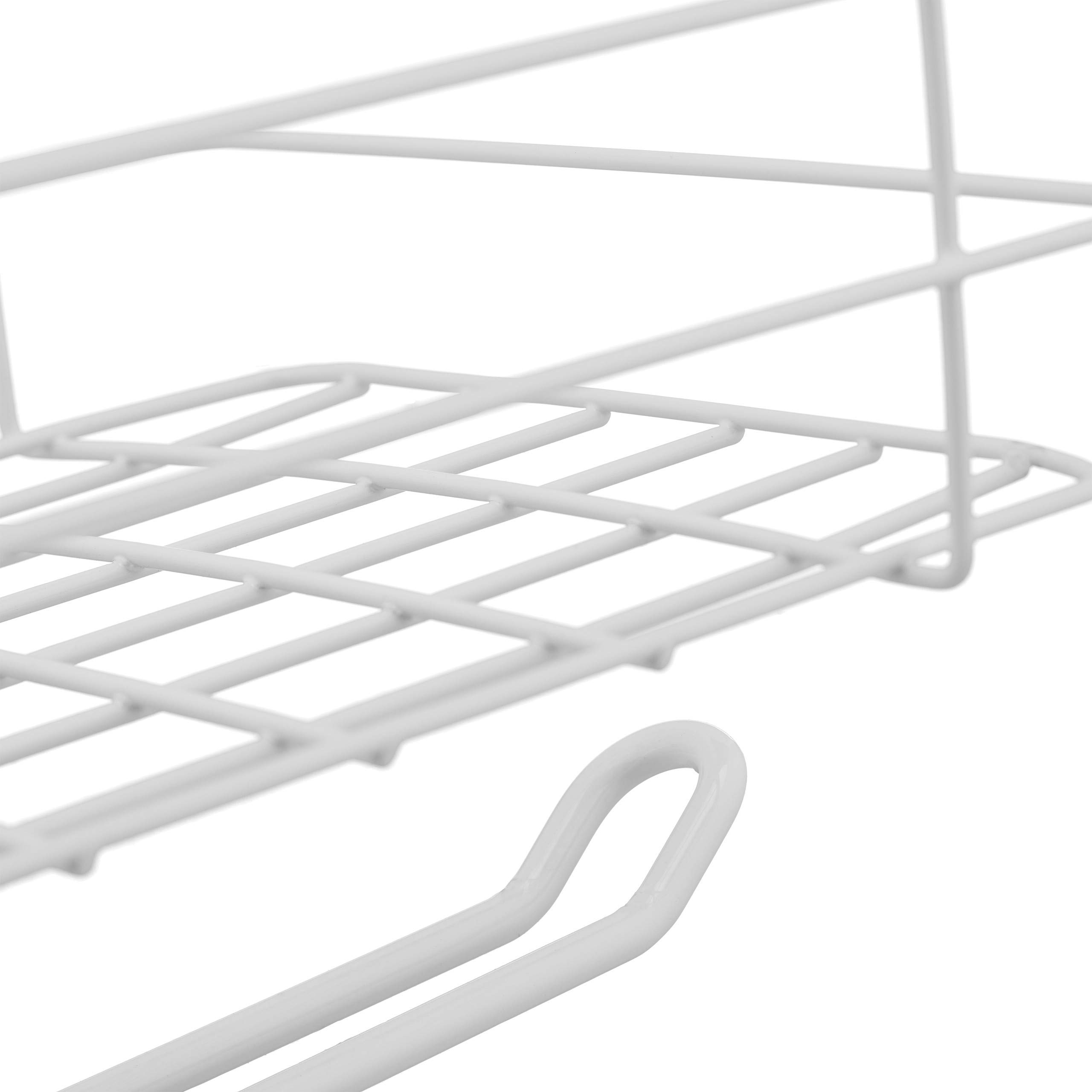 Relaxdays Portaspezie da Appendere, Mensola con Portasciugamani, Cucina & Bagno, Portascottex, HLP: 18x31x17cm, Bianco