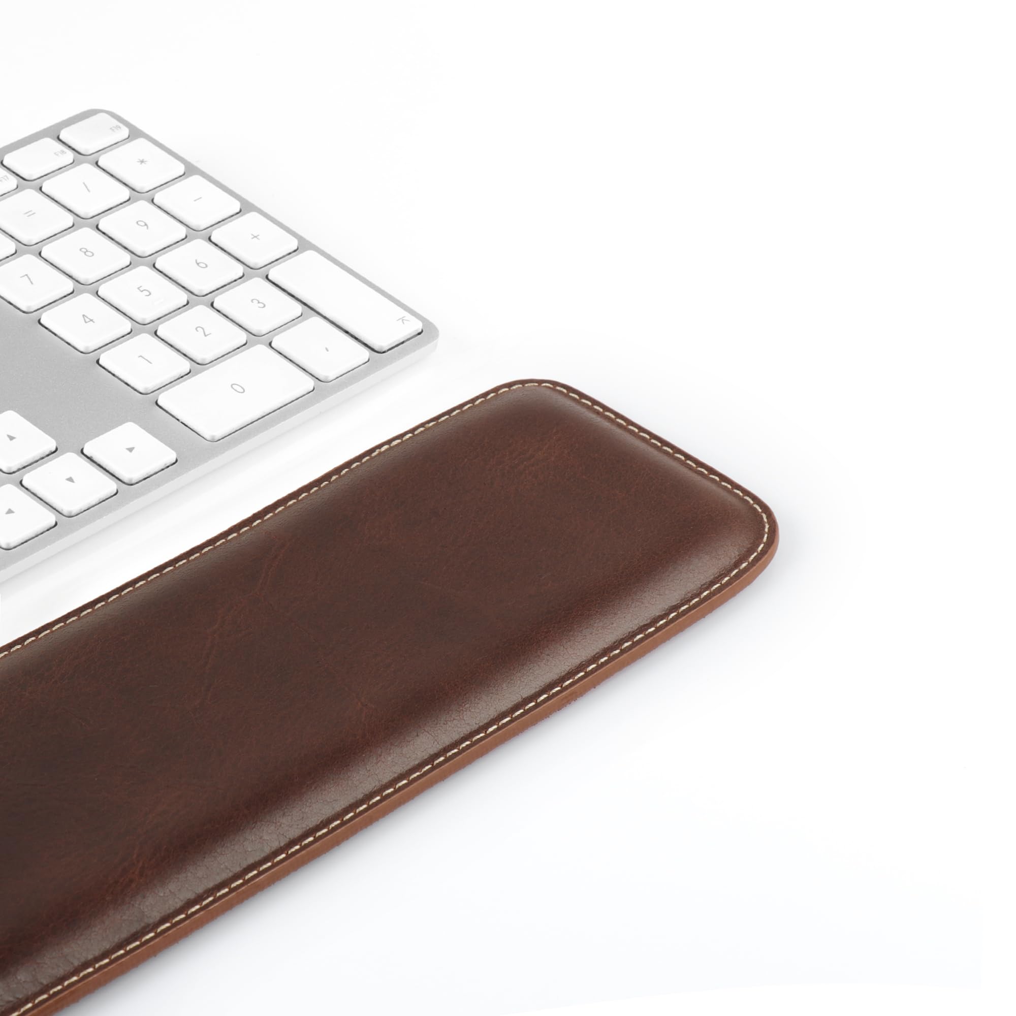 Londo - Podkładka pod Klawiaturę z Prawdziwej Skóry, Ergonomiczne Wsparcie Premium - Brązowy, Large, Podkładka pod klawiaturę