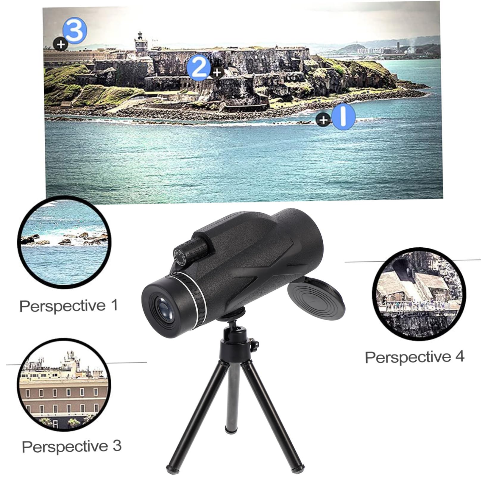 AUTSUPPL Digital Night Vision Telescope Phone Holder 80x100mm Objective Lens Single-Tube Telescope for Adults for Clearer Nighttime Photos Random