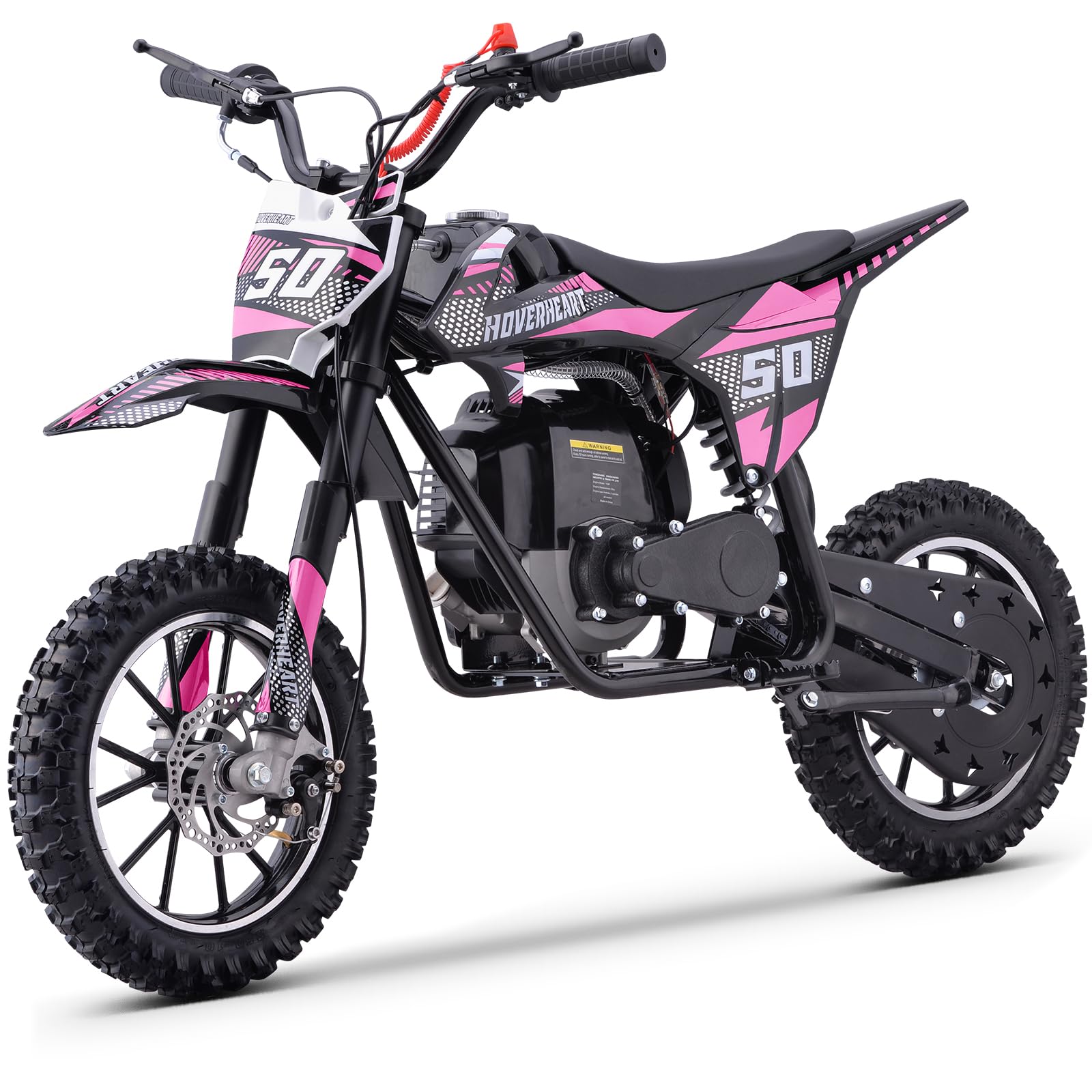 Gas Dirt Bike, Kids Dirt Bike, 50cc 4-Stroke Gas Powered Kids Motorcycle with Mountain Tire, Suspensions, 25Mph Disc Brakes Mini Bike, NO Oil Mix Required