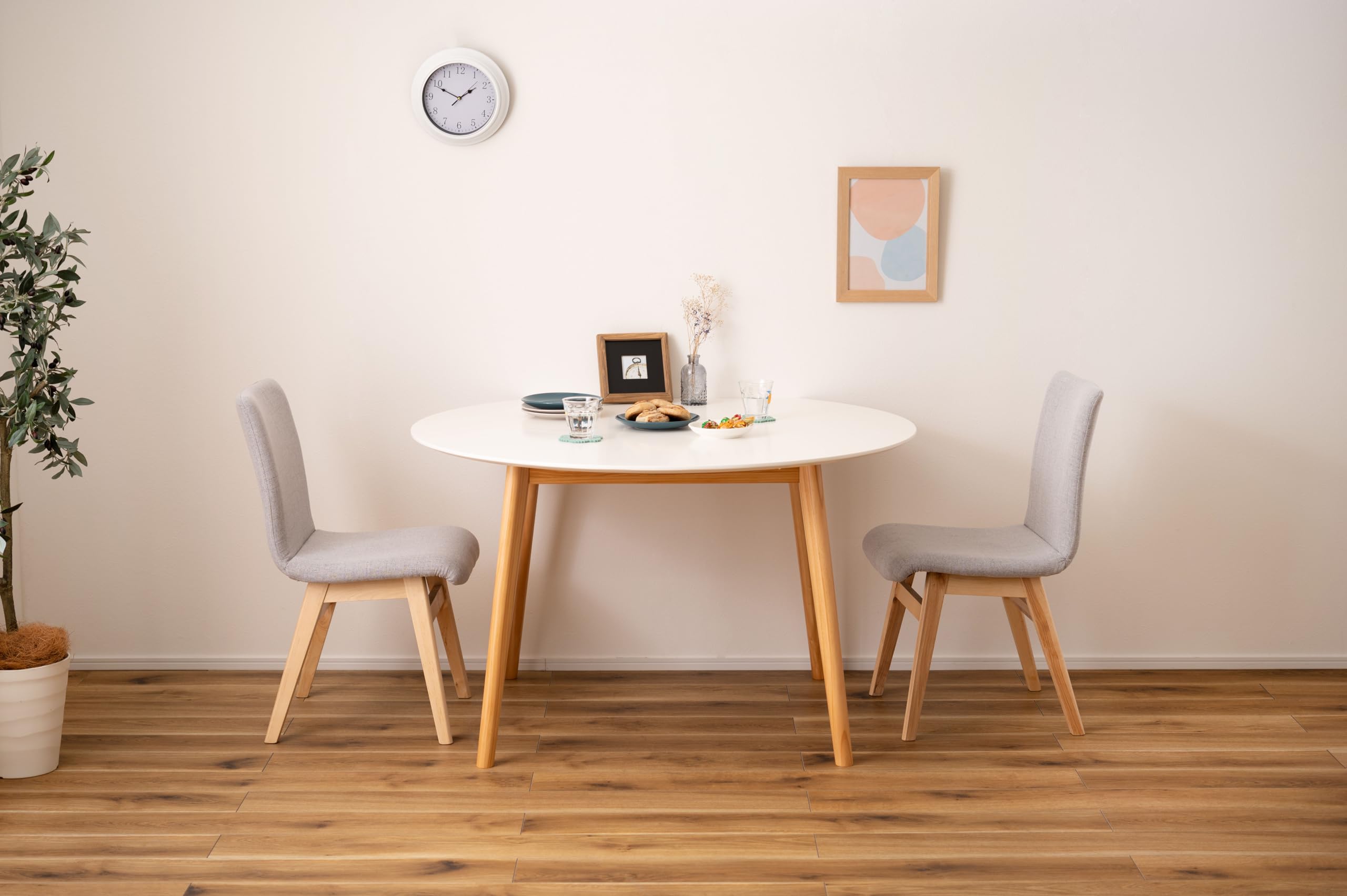 Amazon｜AZUMAYA 変形 ラウンドテーブル ホワイト TAP-003WH｜ダイニングテーブル オンライン通販