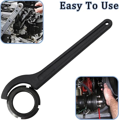 Miniatura 5 de Auvotuis Llave inglesa de gancho C, herramienta de gancho de ajuste negro, llave inglesa de acero al carbono, portabrocas para tuerca redonda de