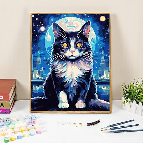 Miniatura 9 de QUITEDEW Pintura por números para adultos principiantes, mar, volcán, pintura por números, pintura de paisaje por números, pintura de paisaje para