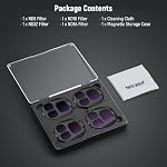 NEEWER 4 Pack ND Filter Set Compatible with DJI Mavic 4 Pro (ND8/ND16/ND32/ND64), Screw On Multicoated Optical Glass Neutral Density Drone Camera Lens Filter with Magnetic Storage Case, FL-C44