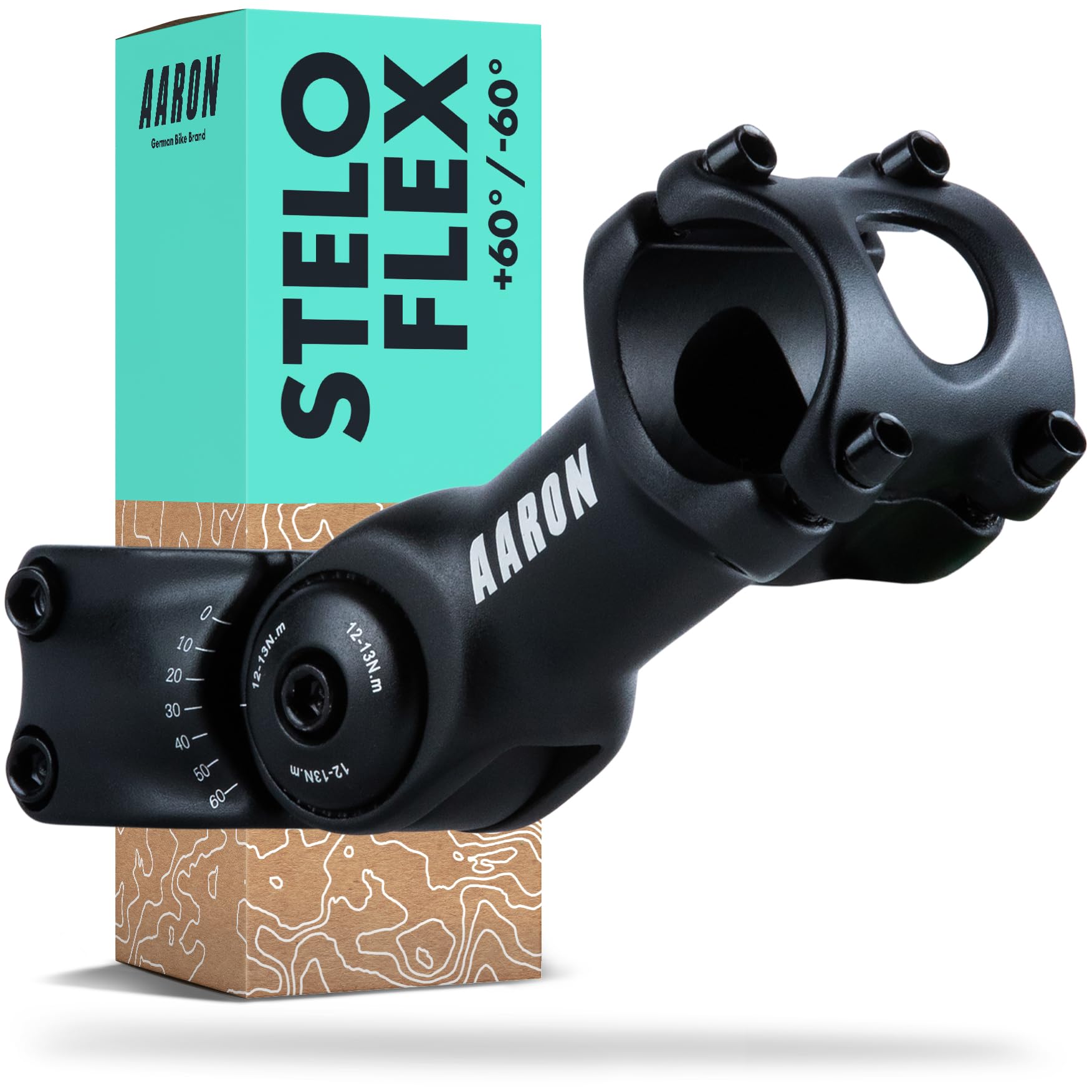 AARON Stem manubrio manubrio bicicletta in alluminio con angolo di 35° per una seduta ergonomica, attacco manubrio da 110 mm, adatto per bici da trekking, bici elettriche, bici da città, bici da