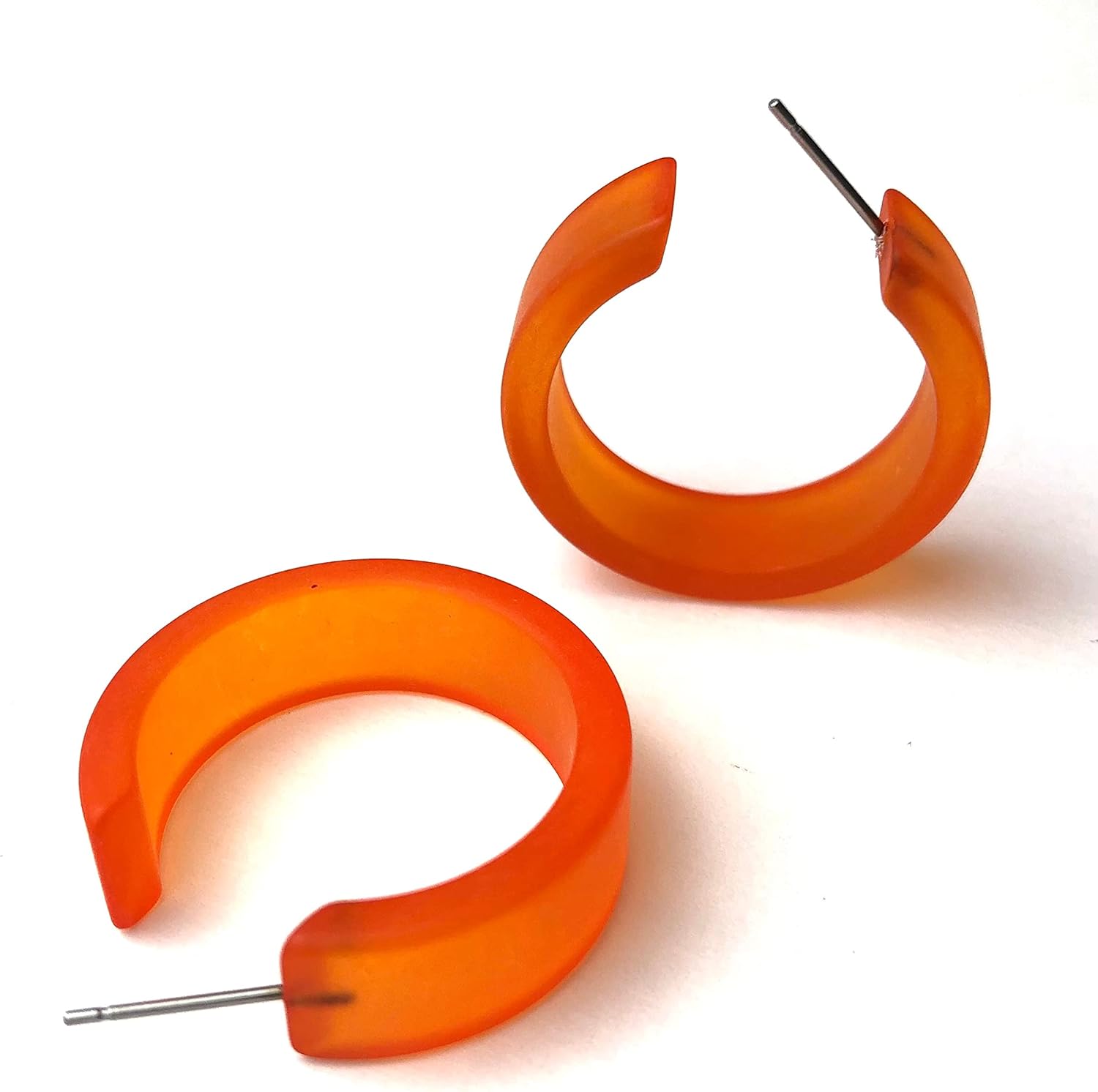 Leetie Lovendale Chandler Hoop Earrings, Lightweight & Hypoallergenic, Handmade Jewelry for Women, Round Circle Earrings, USA Made, Vintage Lucite Acrylic, 1.25” (30mm) Diameter