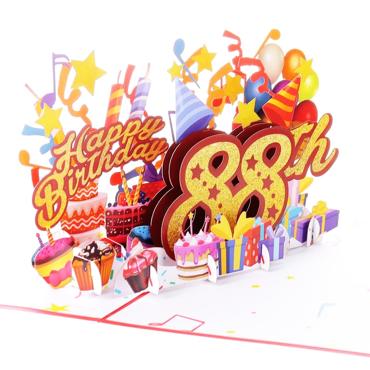 iGifts And Cards Happy 88th Red Birthday 3D Pop Up Greeting Card