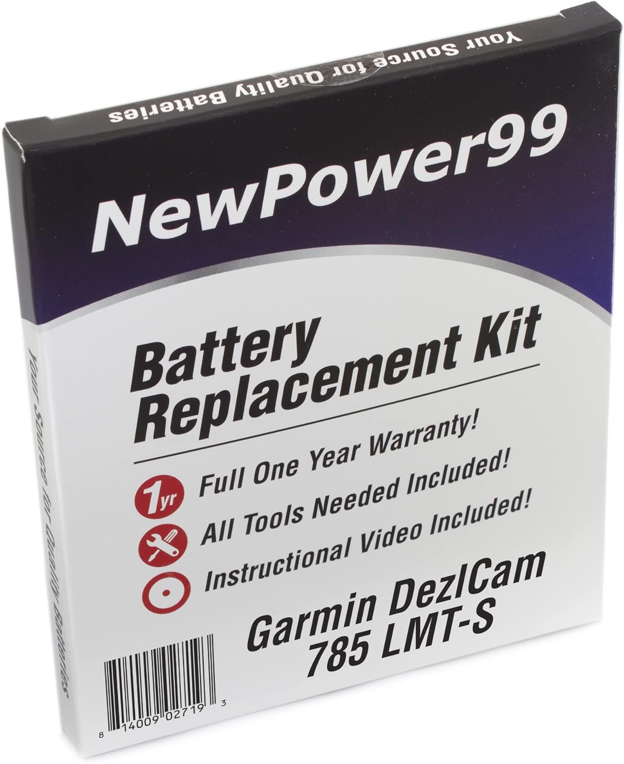 NP99sp NewPower99 Battery Replacement Kit for Garmin DezlCam 785 LMT-S with Installation Video, Tools, and Extended Life Battery.