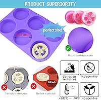 Vista 3 de Sakolla Moldes de jabón de silicona redondos de 4 onzas, moldes de jabón cilíndricos de 3.15 pulgadas para jabón de lufa, bombas de baño