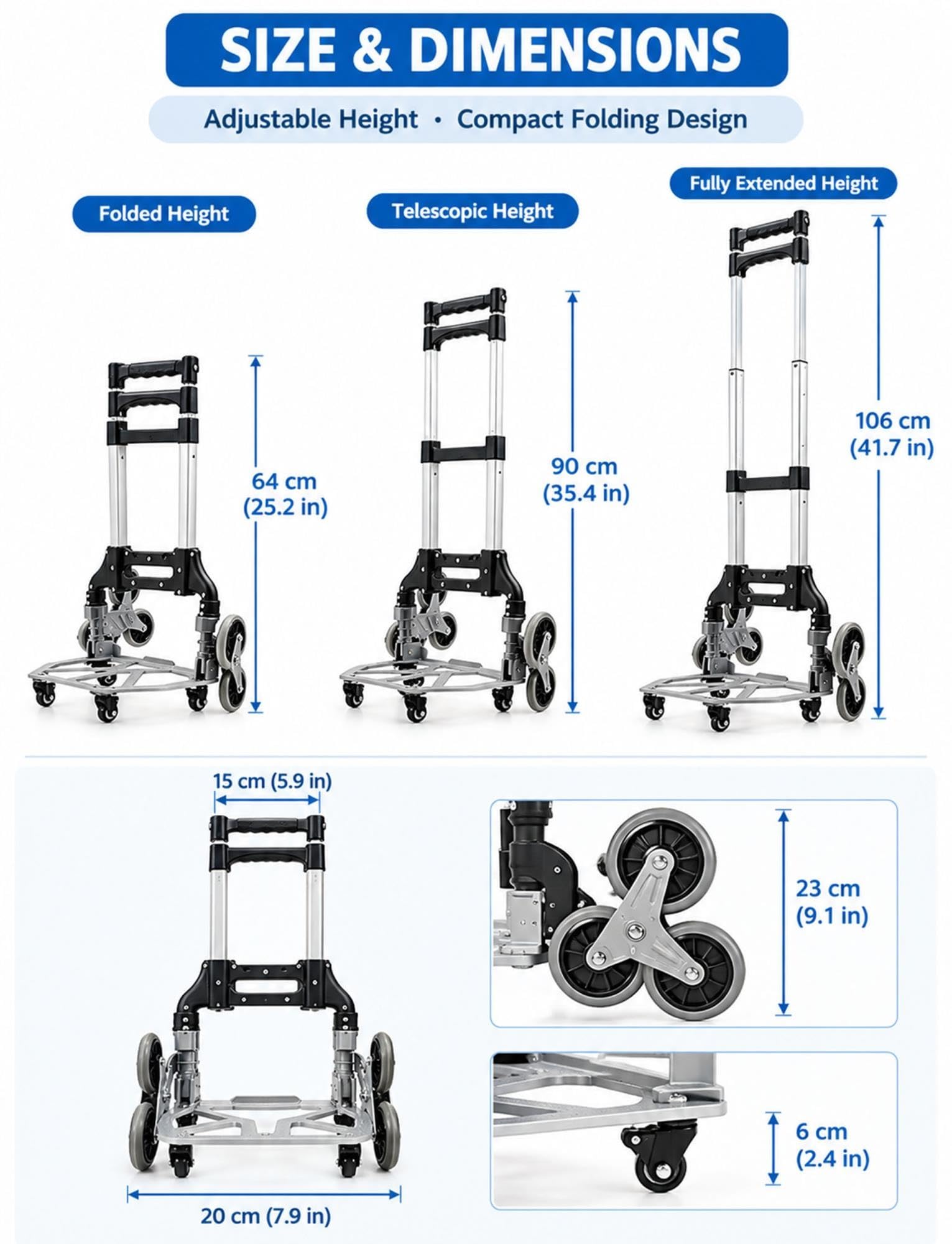 Carretilla Sube escaleras Plegable para garrafones, Compra y mudanza