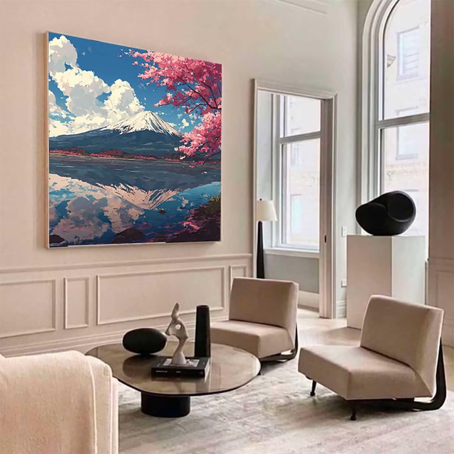 Mount Fuji diamentowe zestawy artystyczne dla dorosłych, malarstwo diamentowe, japońskie kryształowe zestawy artystyczne, dla dorosłych, początkujących, pełne okrągłe wiertło, klejnot, zestawy do