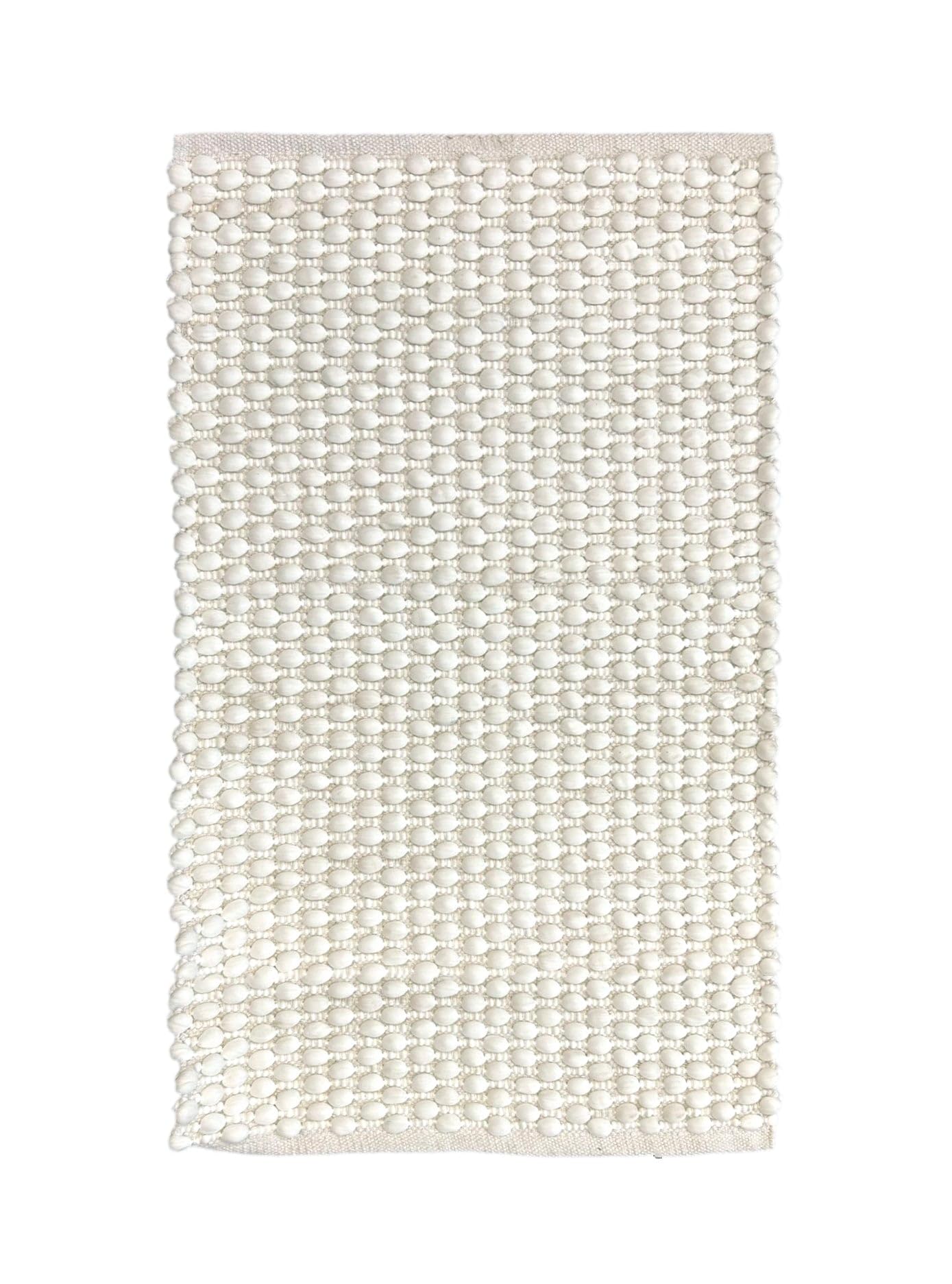 Zohome Mauro Badematte/Badteppich 120x70 – Weiche & rutschfeste Duschmatte – Hochwertiger Badvorleger für Badezimmer – Wit