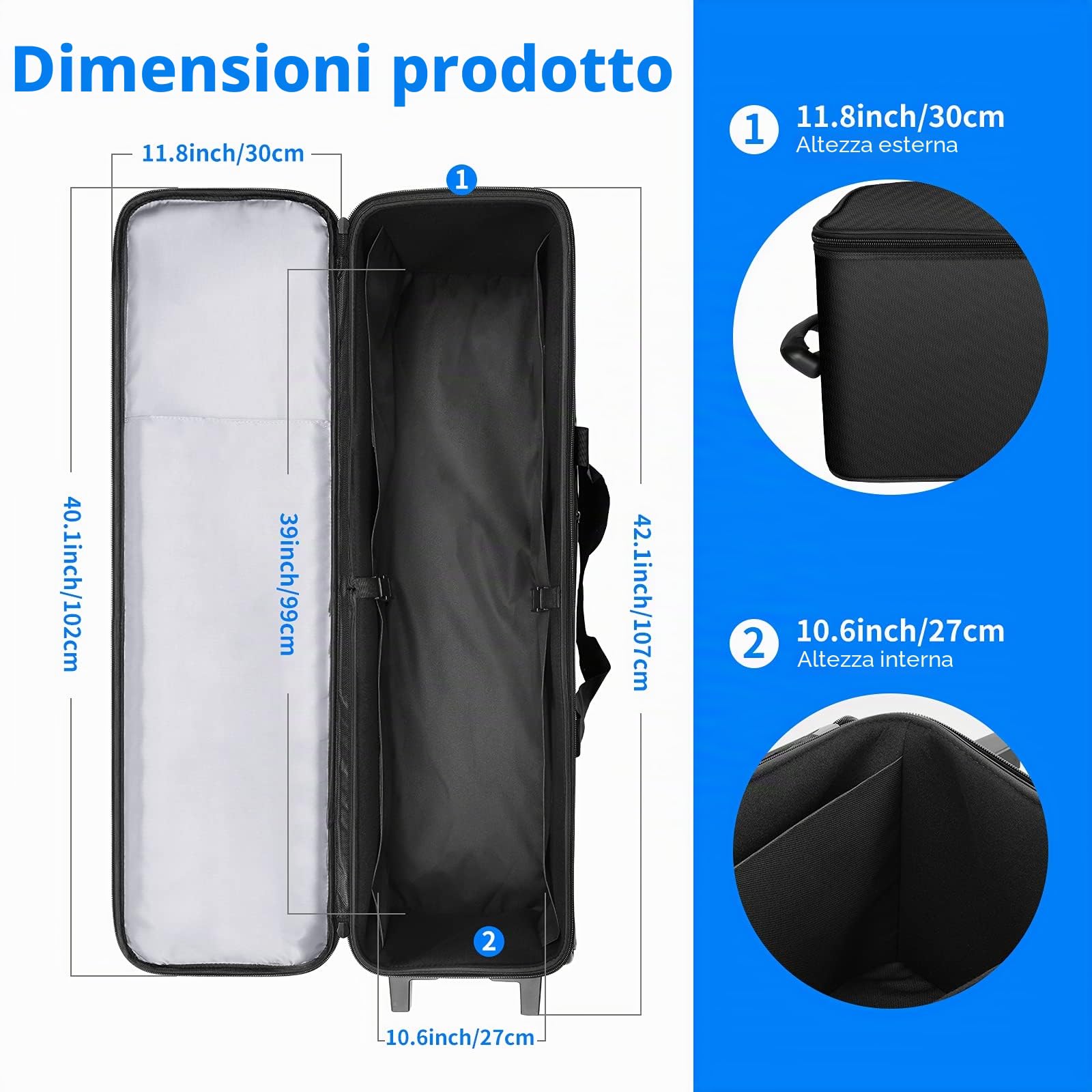 NEEWER Attrezzature per studio fotografico, borsa per il trasporto per supporto leggero, treppiede, luce flash, schermo da studio, studio fotografico, ecc (NW-B01)