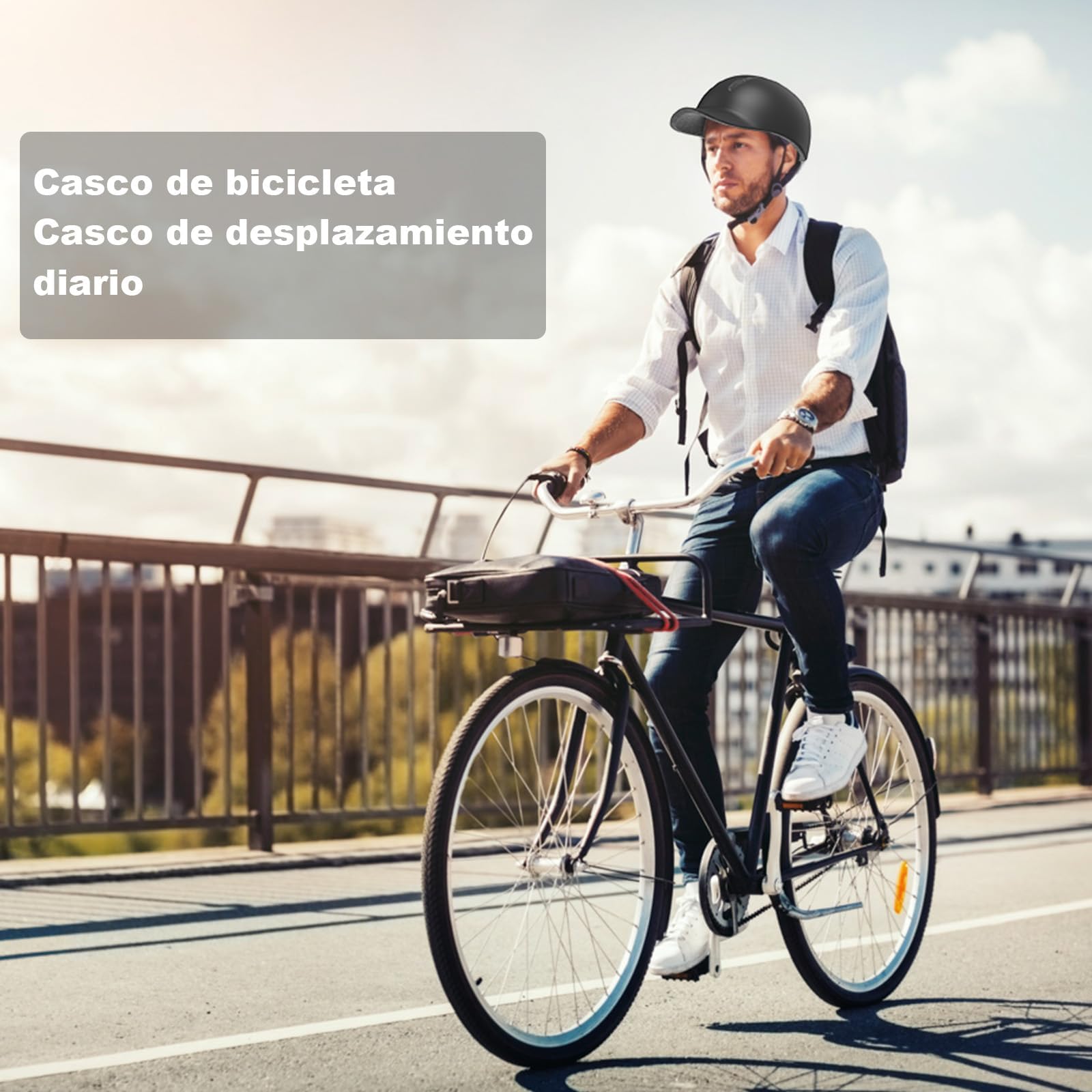 Shinmax Casco Bicicleta Hombre Mujer, Cascos Ciclismo con Pantalla Viajeros Urbanos, Casco Bicicleta Adulto Ajustable Casco Patinete Electrico Adulto