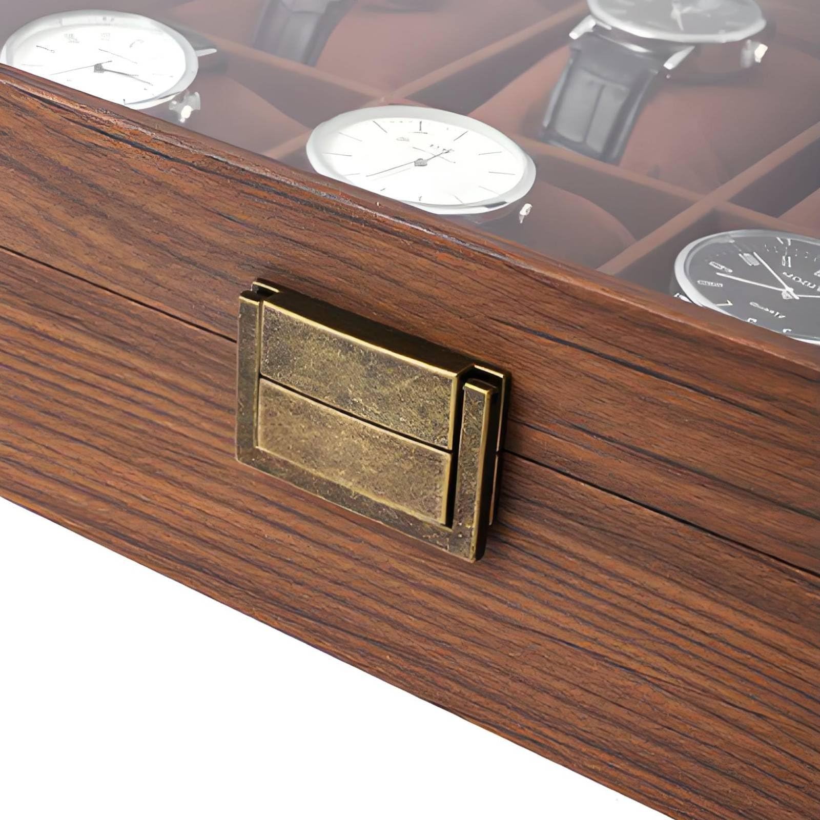 Scatola Porta Orologi Espositore Custodia Organizer Vetrina con Coperchio Trasparente per Mostrare E Proteggere Separati Che Facilitano La Scelta, size to 1