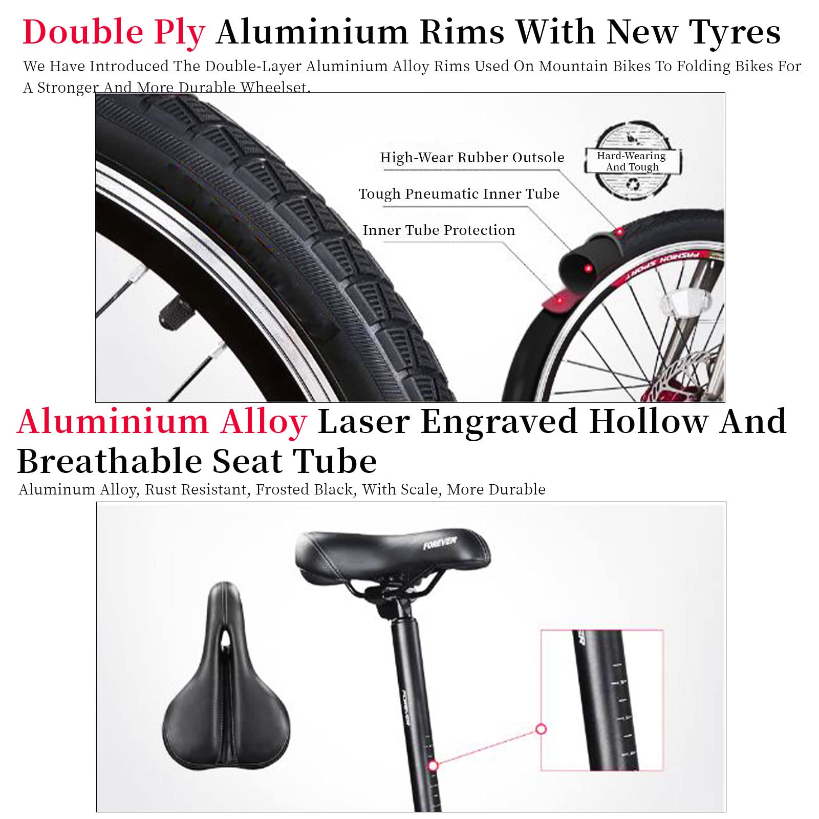 Amazon | 折りたたみ式軽量自転車 - 7速シマノギア付きの20インチ