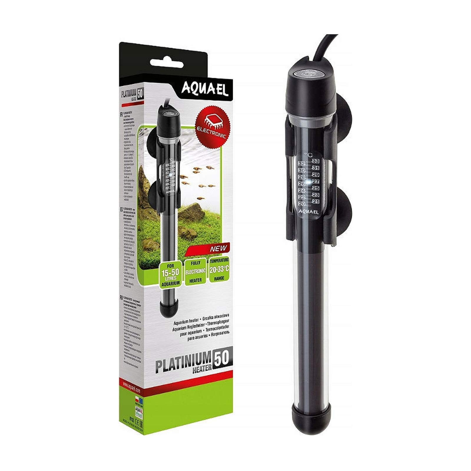 PETBLIS Aquael Platinum - Calentador de Cristal (50 W)